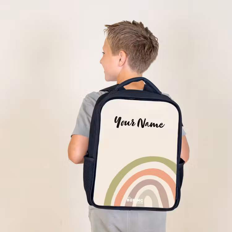 Kids backpack - Black - Raw rainbow pastel — 2