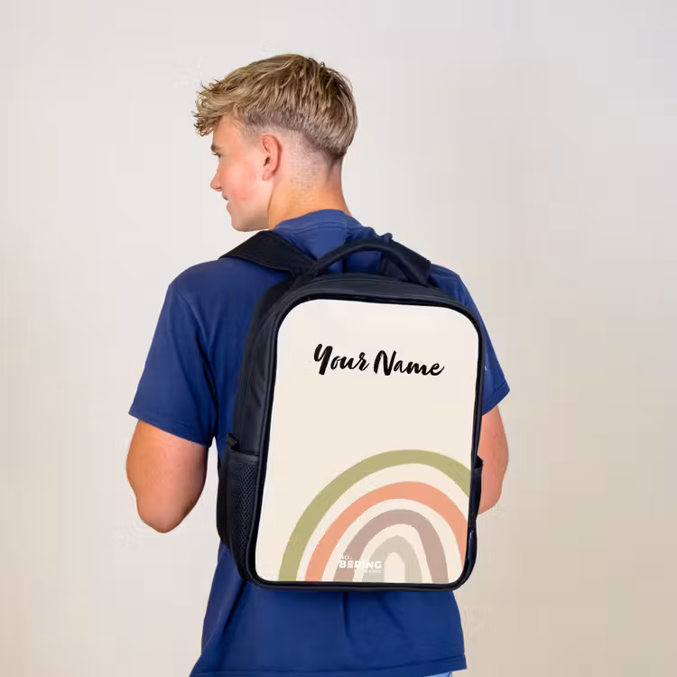 Kids backpack - Black - Raw rainbow pastel — 5