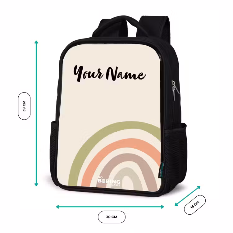 Kids backpack - Black - Raw rainbow pastel — 8