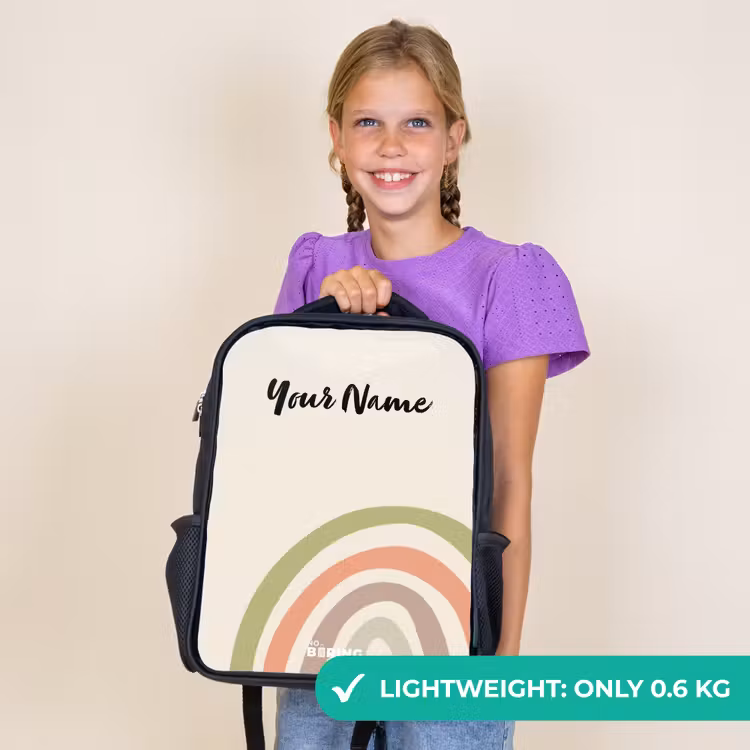 Kids backpack - Black - Raw rainbow pastel — 9
