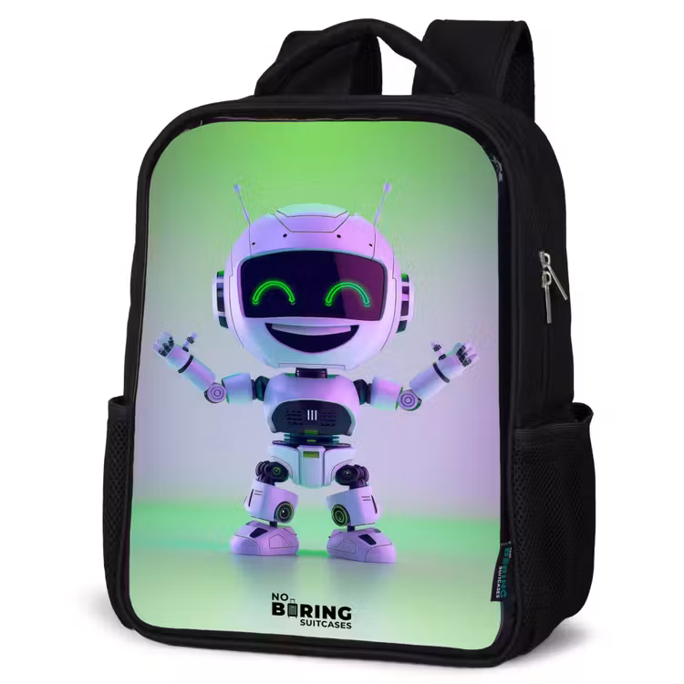 Kids backpack - Black - Robot with purple and green light — 6