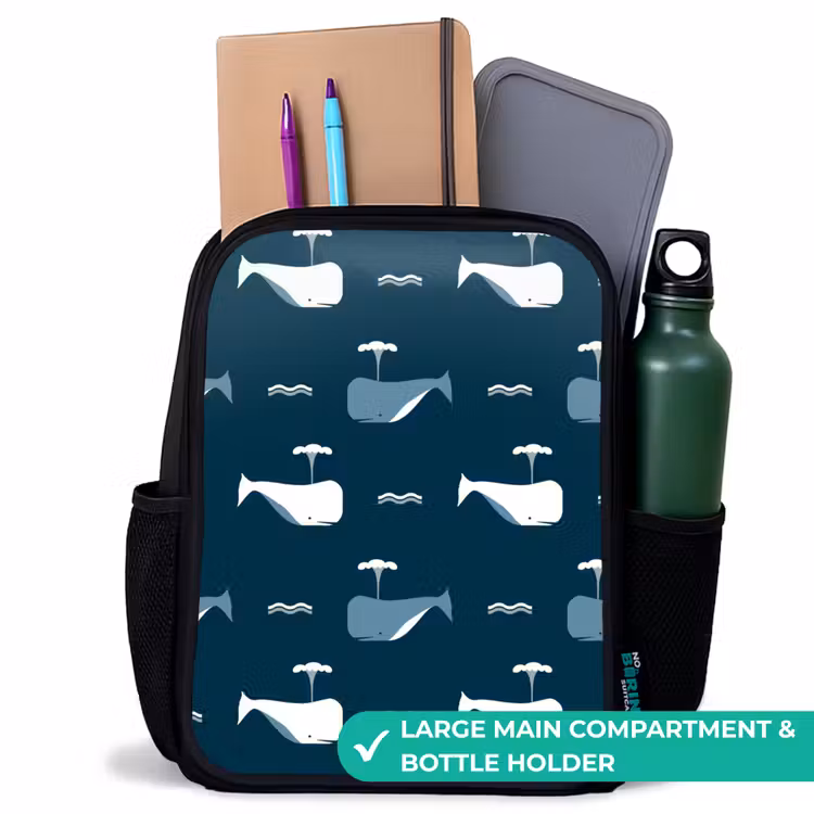Kids backpack - Black - Whale World — 10