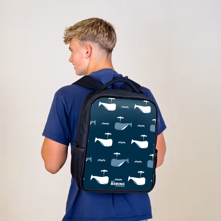 Kids backpack - Black - Whale World — 5