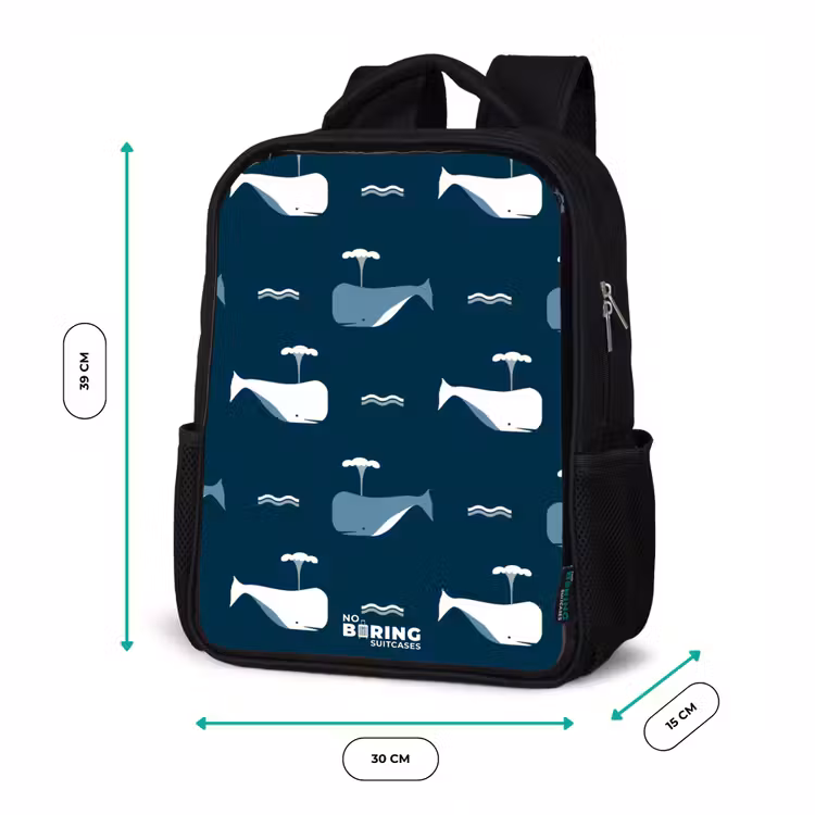 Kids backpack - Black - Whale World — 8