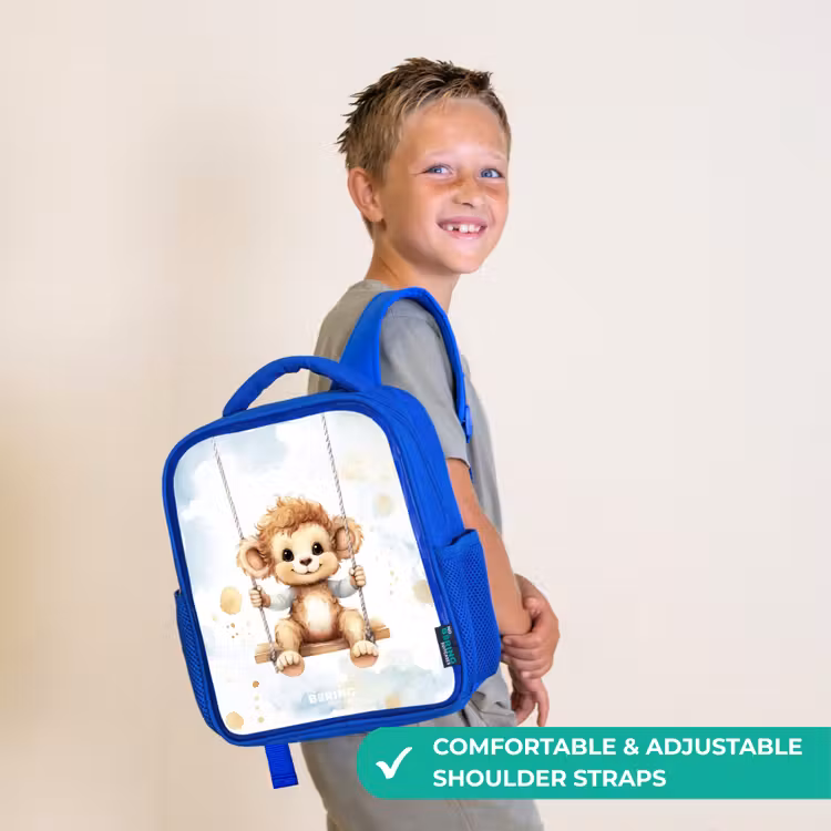 Kids backpack - Blue - Axel monkey — 4