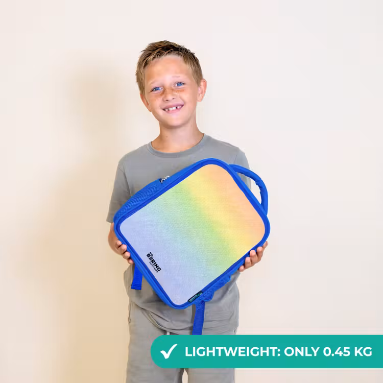 Kids backpack - Blue - Pastel rainbow of chalk — 3