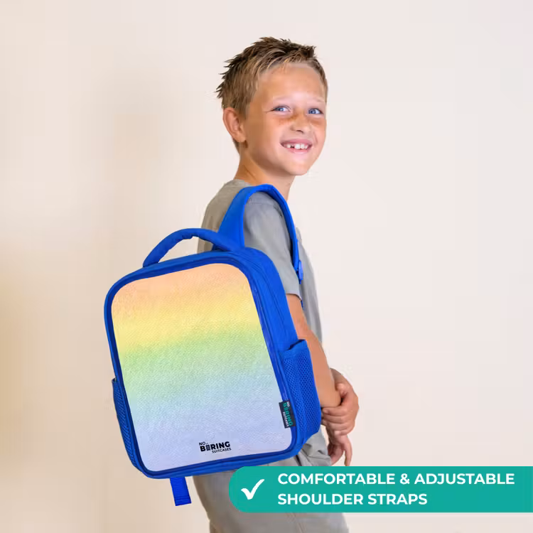 Kids backpack - Blue - Pastel rainbow of chalk — 4