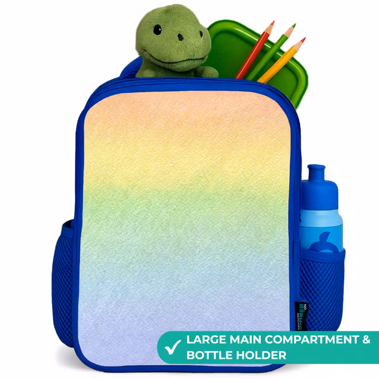 Kids backpack - Blue - Pastel rainbow of chalk — 5