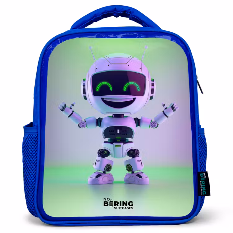 Kids backpack - Blue - Robot with purple and green light — 1