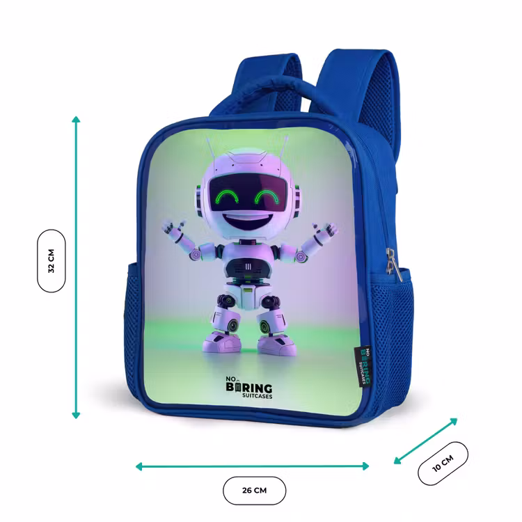Kids backpack - Blue - Robot with purple and green light — 6