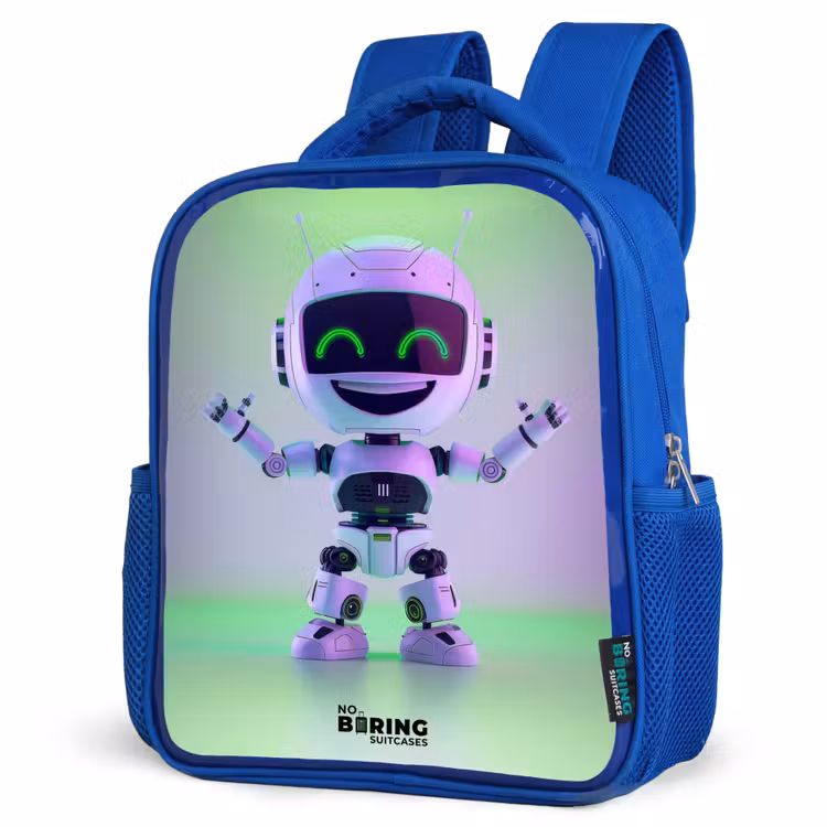 Kids backpack - Blue - Robot with purple and green light — 7