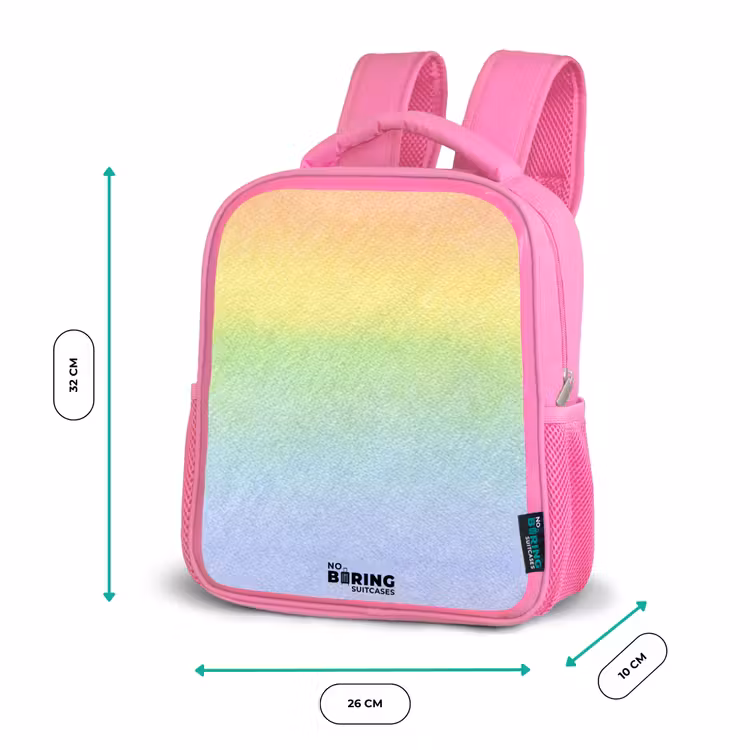 Kids backpack - Pink - Pastel rainbow of chalk — 3