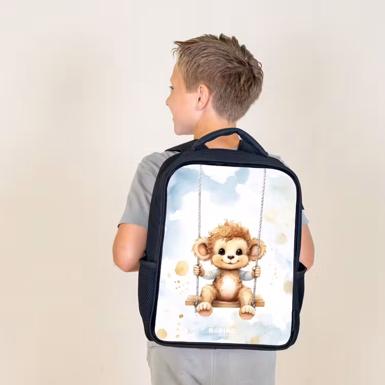 Kids backpack - Black - Axel monkey — 2