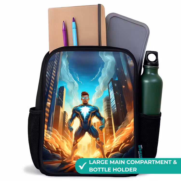 Kids backpack - Black - City superhero — 10