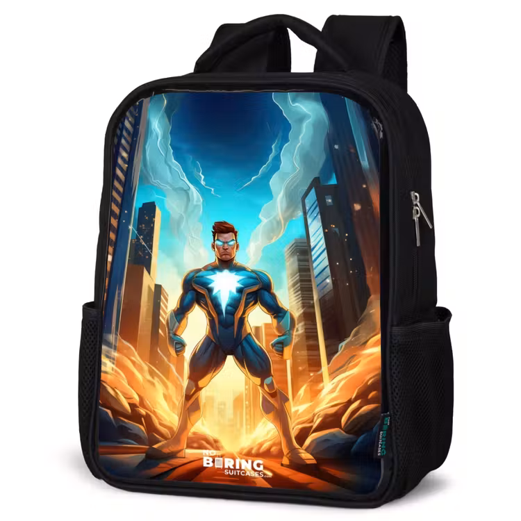 Kids backpack - Black - City superhero — 6