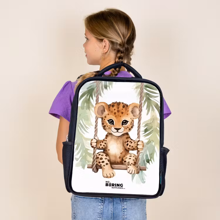 Kids backpack - Black - Levi leopard — 4
