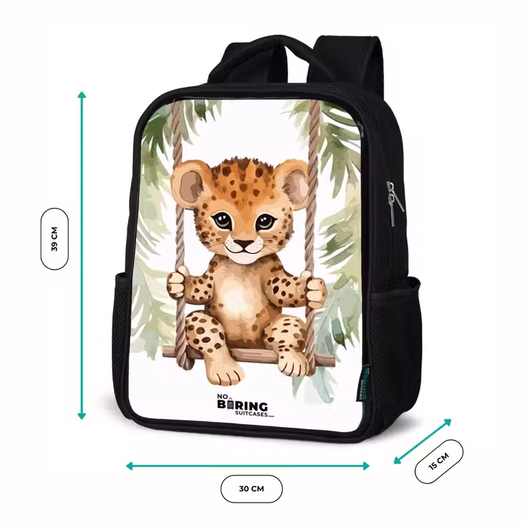 Kids backpack - Black - Levi leopard — 8
