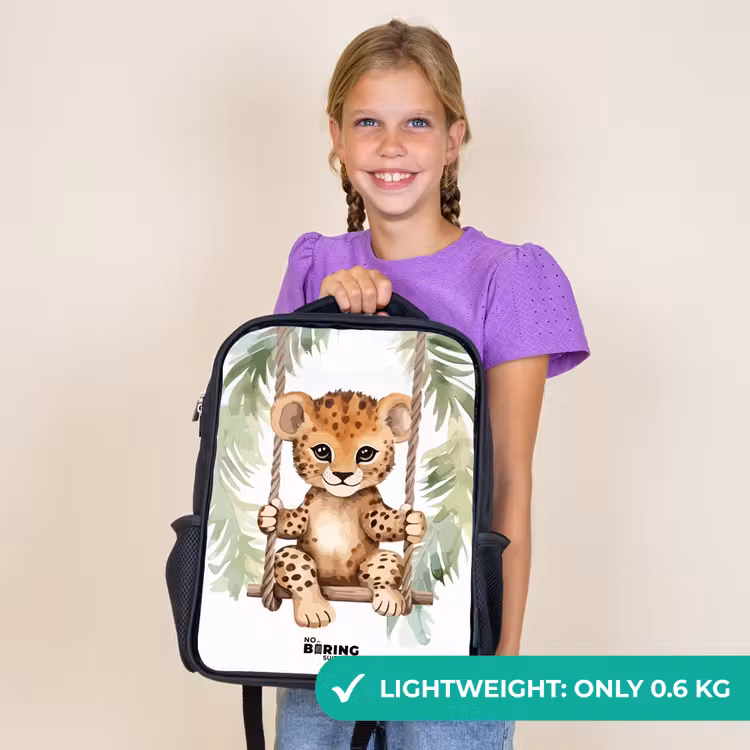 Kids backpack - Black - Levi leopard — 9