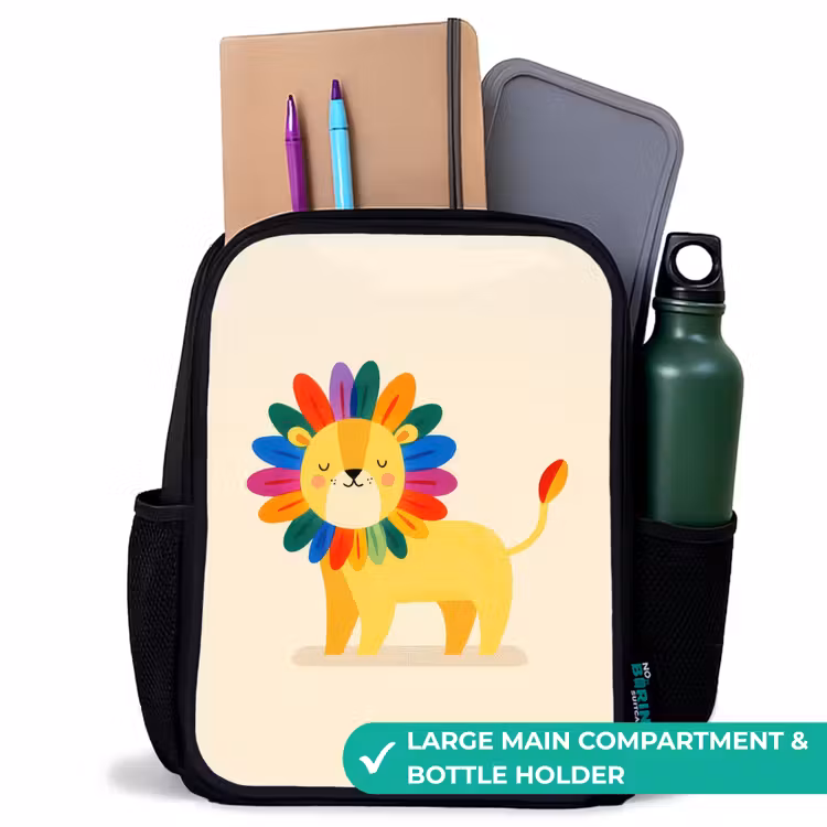 Kids backpack - Black - Lion - Mane - Colorful — 10