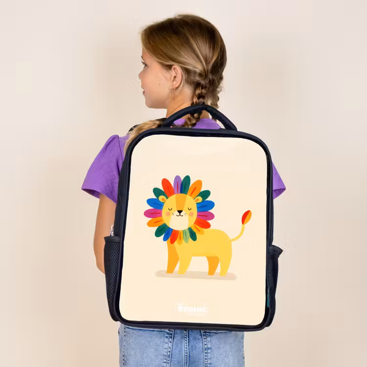 Kids backpack - Black - Lion - Mane - Colorful — 4