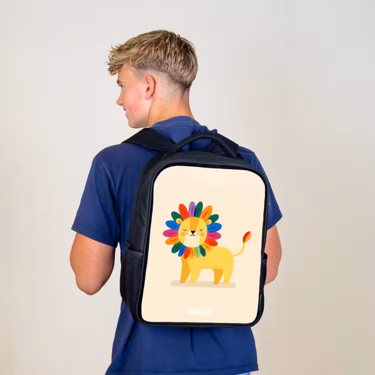 Kids backpack - Black - Lion - Mane - Colorful — 5