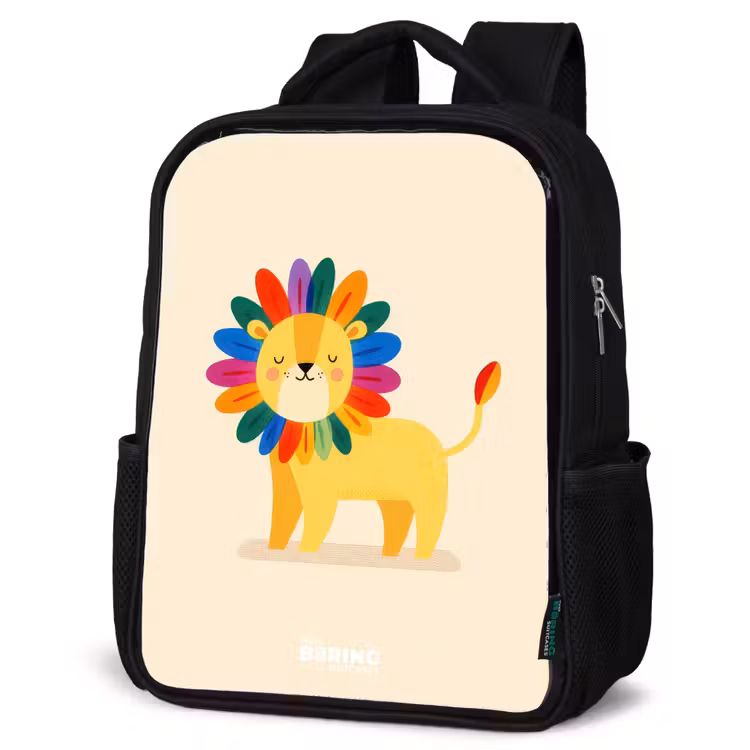 Kids backpack - Black - Lion - Mane - Colorful — 6