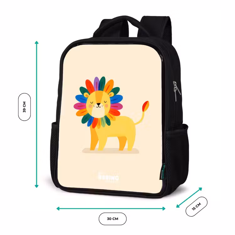 Kids backpack - Black - Lion - Mane - Colorful — 8