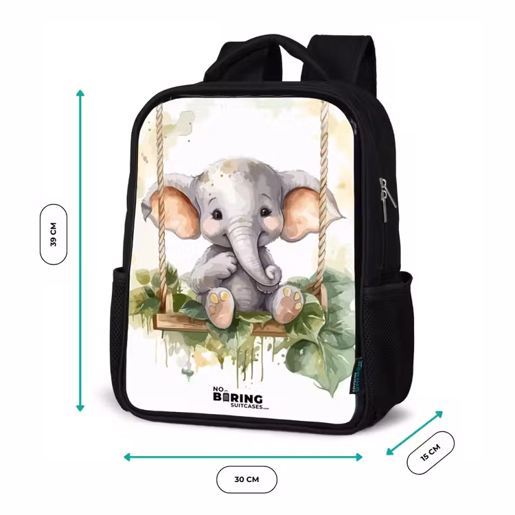Kids backpack - Black - Onno elephant — 8