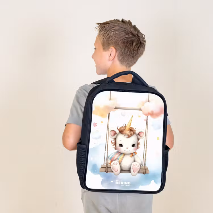 Kids backpack - Black - Rocking baby unicorn — 2