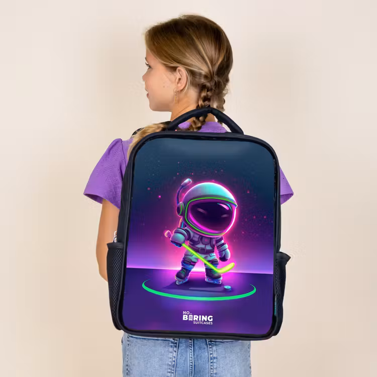 Kids backpack - Black - Space field hockey — 4