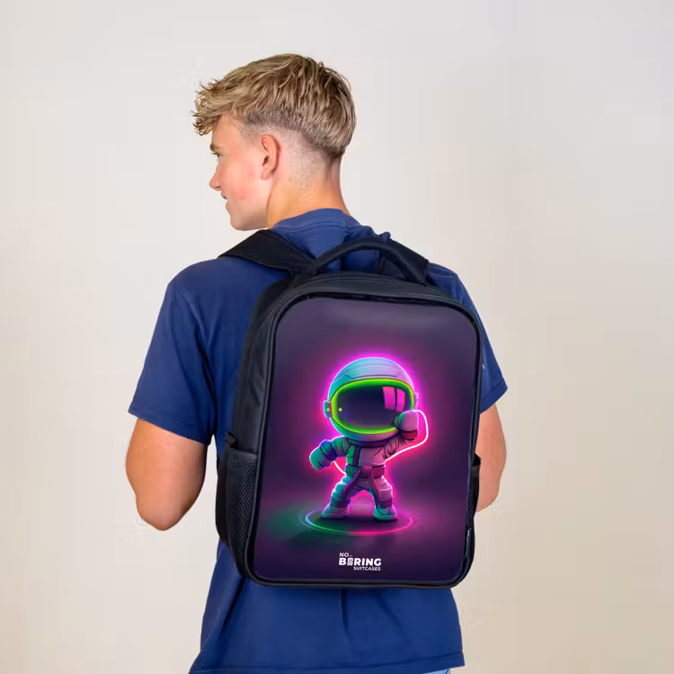 Kids backpack - Black - Space karate neon — 5