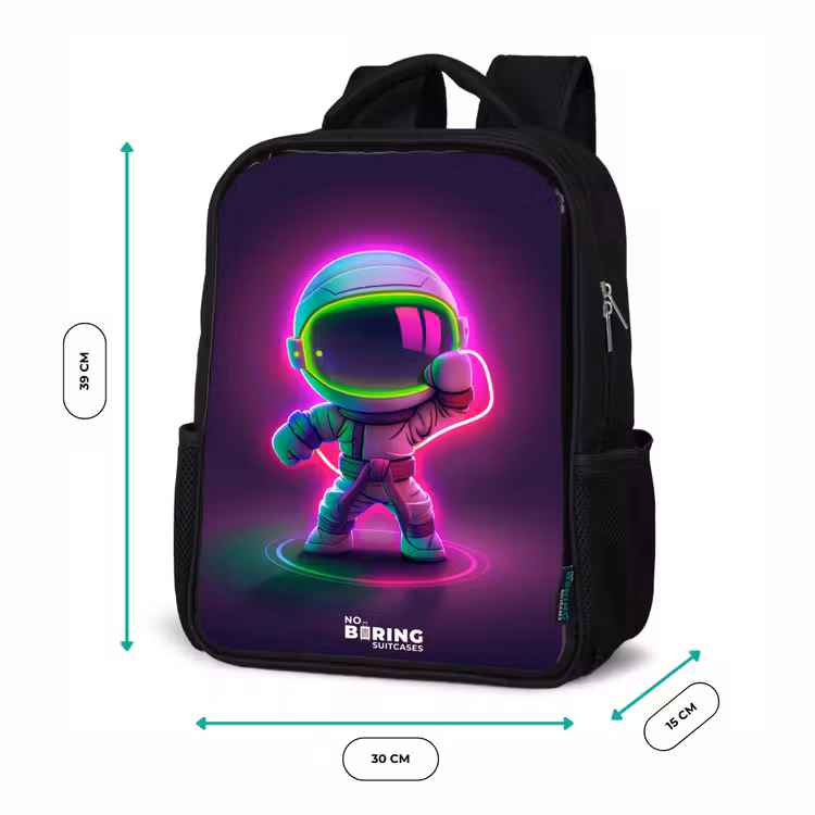 Kids backpack - Black - Space karate neon — 8