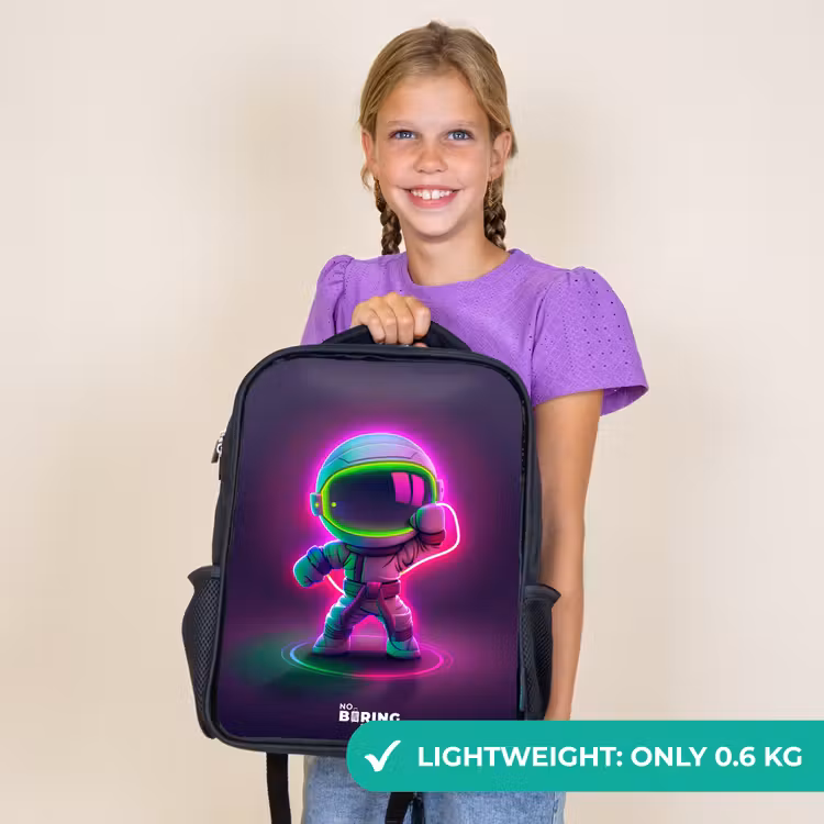 Kids backpack - Black - Space karate neon — 9