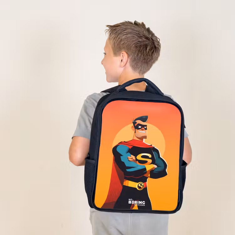 Kids backpack - Black - Sunny superhero — 2