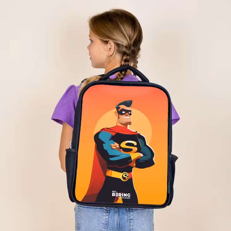 Kids backpack - Black - Sunny superhero — 4
