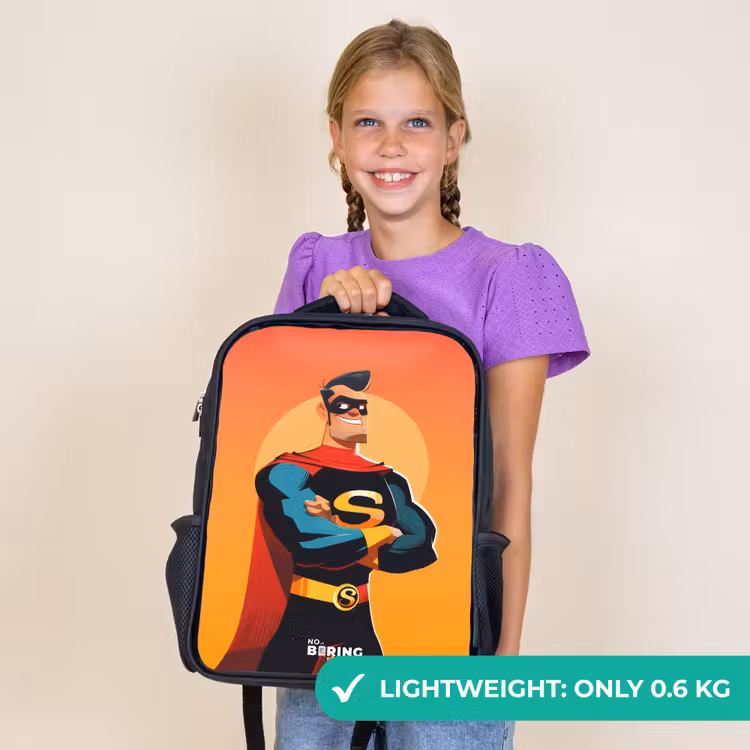 Kids backpack - Black - Sunny superhero — 9