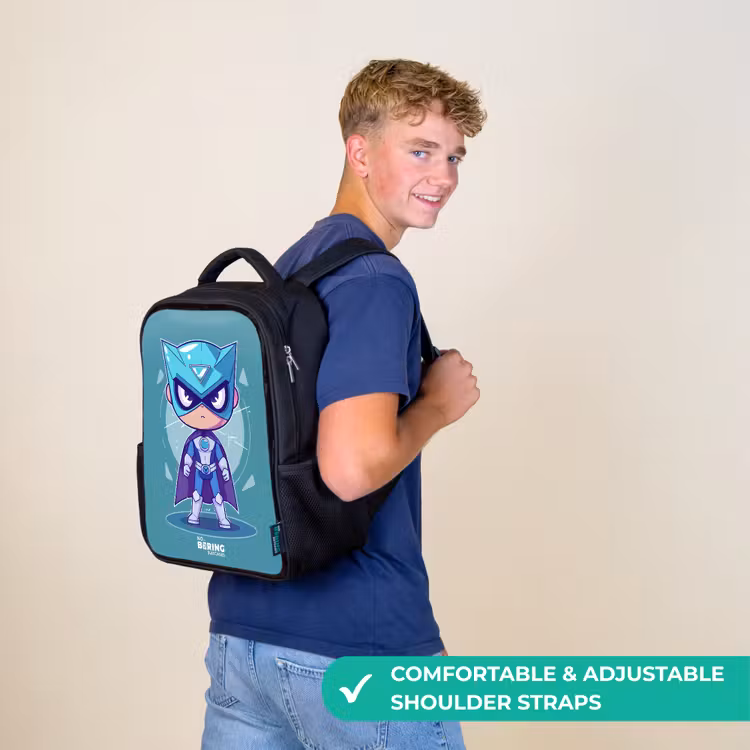 Kids backpack - Black - Turquoise tornado — 11