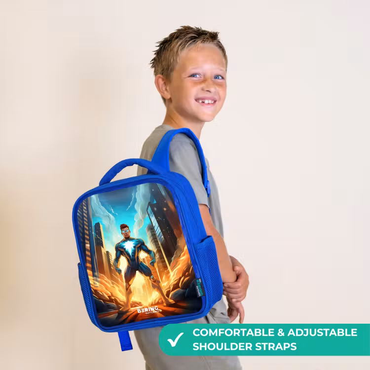 Kids backpack - Blue - City superhero — 4