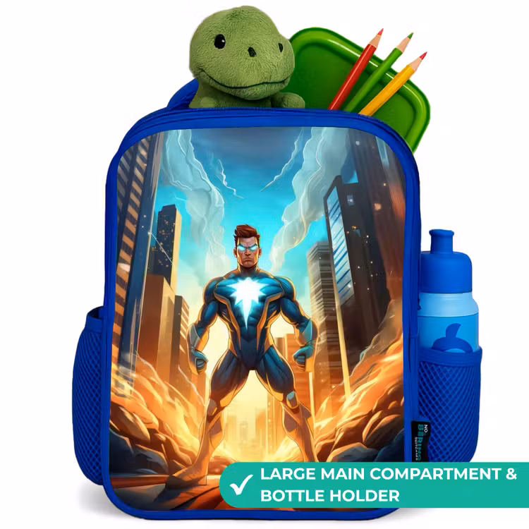Kids backpack - Blue - City superhero — 5