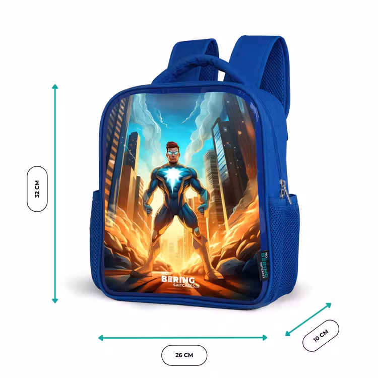 Kids backpack - Blue - City superhero — 6