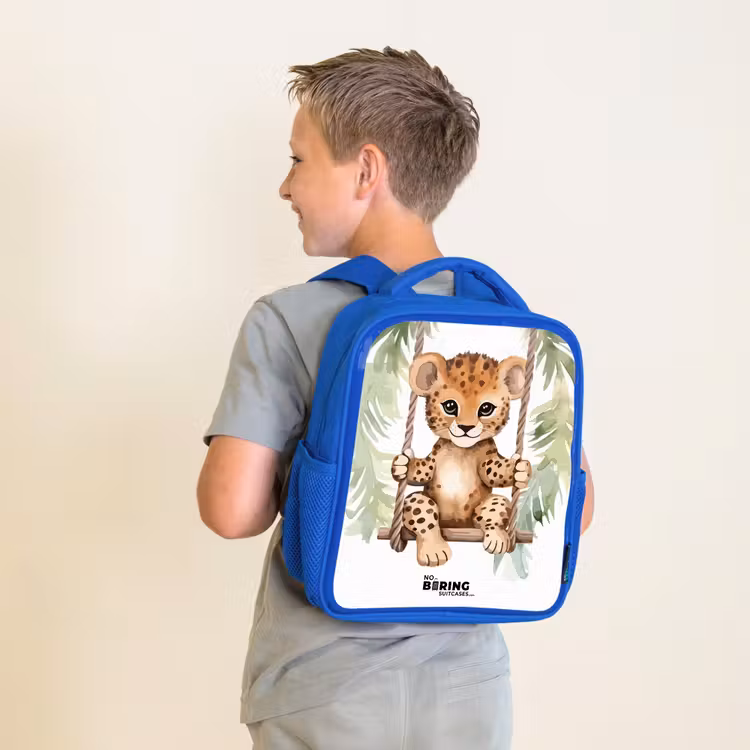 Kids backpack - Blue - Levi leopard — 2