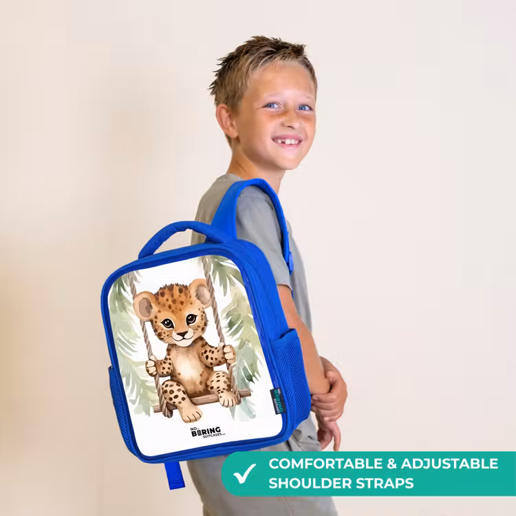 Kids backpack - Blue - Levi leopard — 4