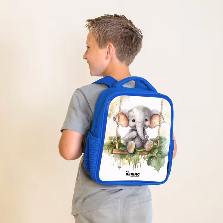 Kids backpack - Blue - Onno elephant — 2