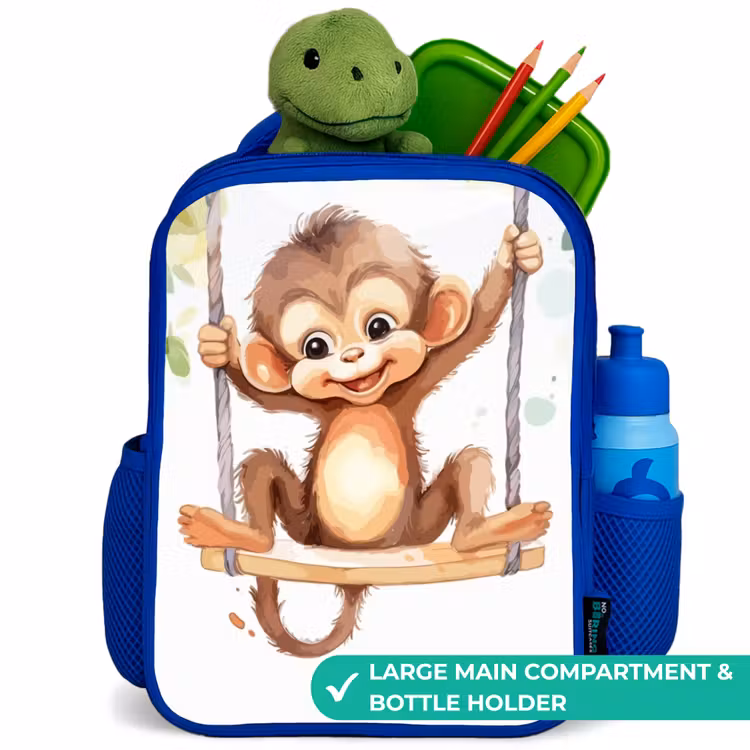 Kids backpack - Blue - Rocking great ape — 5
