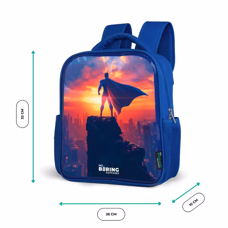 Kids backpack - Blue - Skyscraper superhero — 6