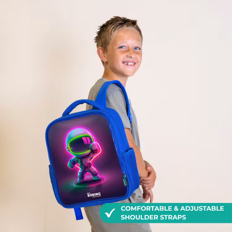 Kids backpack - Blue - Space karate neon — 4
