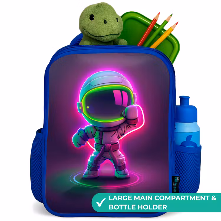 Kids backpack - Blue - Space karate neon — 5
