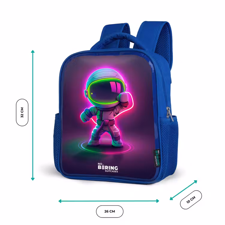 Kids backpack - Blue - Space karate neon — 6