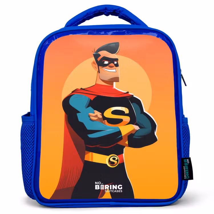 Kids backpack - Blue - Sunny superhero — 1