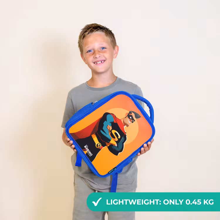 Kids backpack - Blue - Sunny superhero — 3